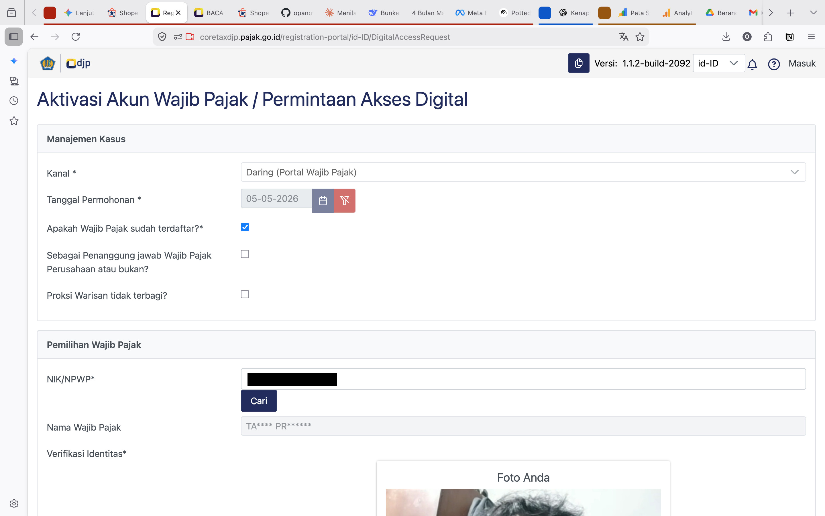 Input Data NIK CoreTax