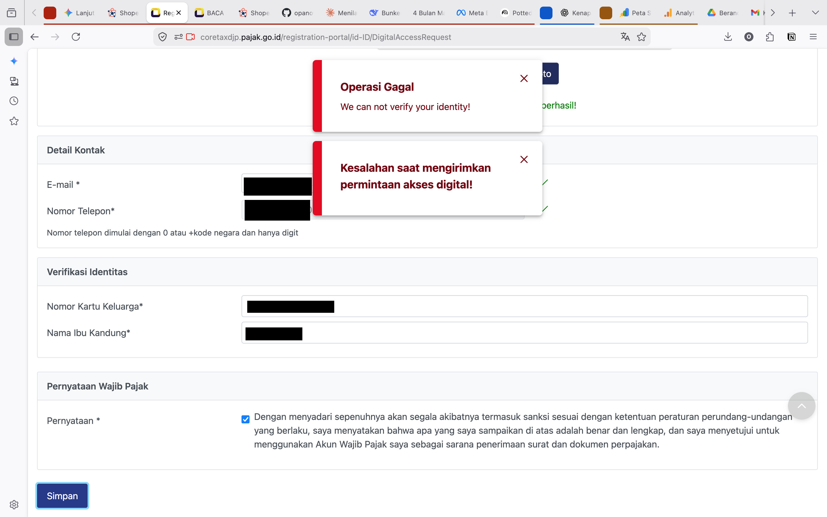 Error Operasi Gagal