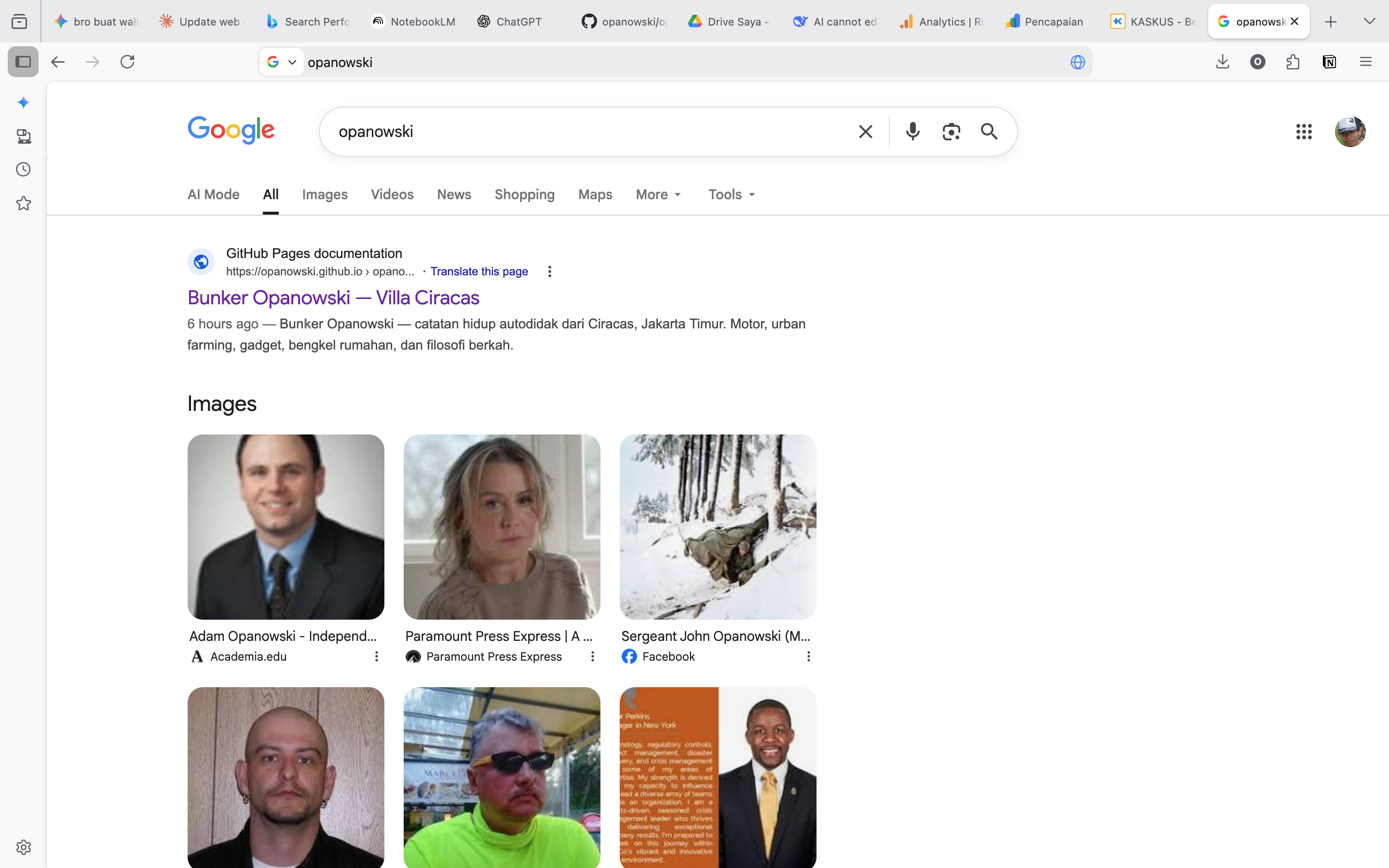 Bukti Bunker Opanowski muncul di Google Page 1